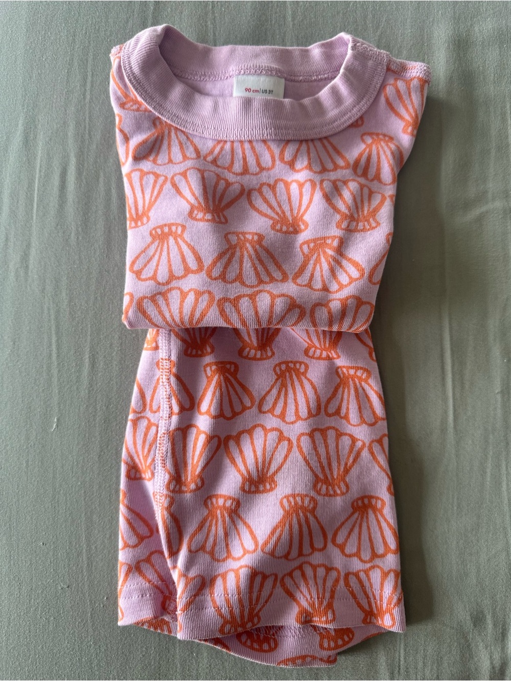 Hanna Andersson Pink and Orange Shell-Print Kids Pajama Set